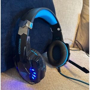 Bengoo Gaming Headset w/ Mic LED Lights Over-Ear Headphones PS4 Xbox PC Switch